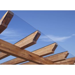 Kit plaques polycarbonate compact incolores pour pergola bois Albizia, ep. 4 mm x l. 548 mm x L. 4 m