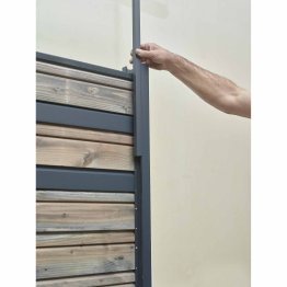 Lot de 2 parcloses Aluminium Tokyo, Thermolaqué Gris Anthracite, L. 2.017 m x l. 28 mm x ep. 26 mm