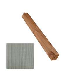 Poteau pour platine Bois Raboté Pin, Saturé Gris vieux bois, ep. 90 mm x l. 90 mm x L. 1 m
