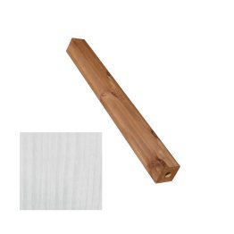 Poteau pour platine Bois Raboté Pin, Laqué Blanc, ep. 90 mm x l. 90 mm x L. 1 m