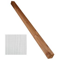 Poteau pour platine Bois Raboté Pin, Laqué Blanc, ep. 90 mm x l. 90 mm x L. 2 m