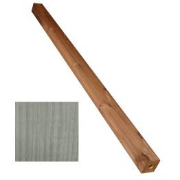 Poteau pour platine Bois Raboté Pin, Saturé Gris vieux bois, ep. 90 mm x l. 90 mm x L. 2 m