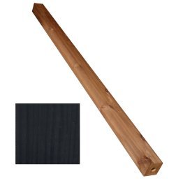 Poteau pour platine Bois Raboté Pin, Saturé Gris Anthracite, ep. 90 mm x l. 90 mm x L. 2 m