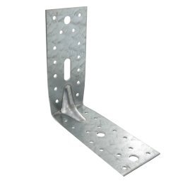 Grande équerre renforcée, Acier Galvanisé, l. 65 mm x h. 154 mm x L. 152.50 mm x ep. 2.50 mm