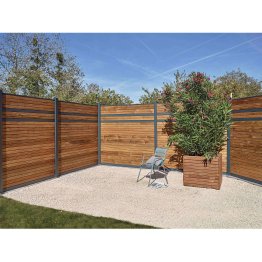 Lame empilable Bois Tokyo Pin, imprégnation colorée marron, L. 2 m x l. 135 mm x ep. 27 mm