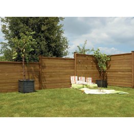 Poteau 2 queues d'aronde Bois Contrecollé Berline Pin, imprégnation colorée marron, ep. 90 mm x l. 90 mm x L. 2,50 m