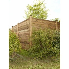 Poteau 1 rainure Bois Milano Pin, imprégnation colorée marron, ep. 90 mm x l. 90 mm x L. 2,50 m