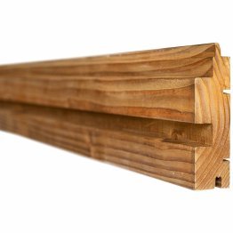 Lame de bardage Bois Vibrato XL droit Douglas, imprégnation colorée marron, ep. 44 mm x l. 135 mm x L. 4 m, Jusqu'en classe d'emploi 3.2