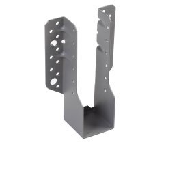 Sabot à ailes extérieures Acier Galvanisé thermolaqué, Gris Givré, L. 55 mm x l. 48 mm x h. 166 mm x ep. 1.5 mm