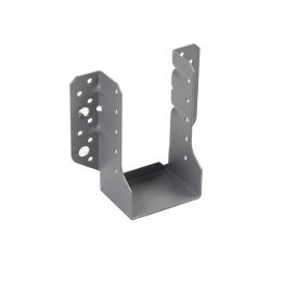 Sabot à ailes extérieures Acier Galvanisé thermolaqué Gris Givré, L. 55 mm x l. 70 mm x h. 125 mm x ep. 1.5 mm