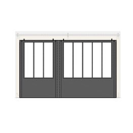 Panneau souple relevable CLOSEO, Noir et transparent, Type 2 30/70, L. 2.195 m x l. 3.67 m