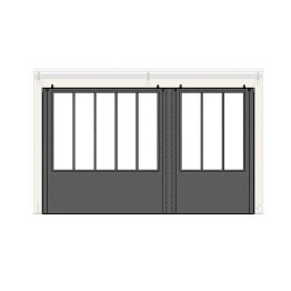 Panneau souple relevable CLOSEO, Noir et transparent, Type 3 70/30, L. 2.195 m x l. 3.67 m