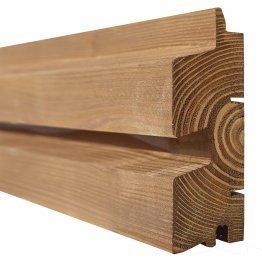 Lame de bardage Bois Vibrato XL Douglas, imprégnation colorée marron, ep. 44 mm x l. 135 mm x L. 4 m, Jusqu'en classe d'emploi 3.2