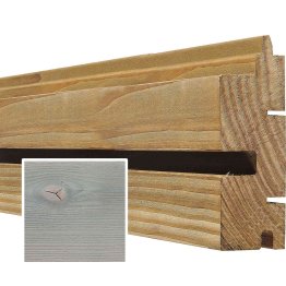 Lame de bardage Bois Vibrato droit Douglas, Saturé Gris Nacré, ep. 44 mm x l. 115 mm x L. 4 m, Jusqu'en classe d'emploi 3.1