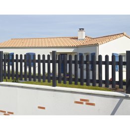 Clôture Bois Bristol Pin, Saturé Gris Anthracite, L. 1,80 m x h. 800 mm x ep. 50 mm