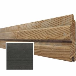 Lame de bardage Bois Tremolo Douglas, Saturé Gris Carbone, ep. 22 mm x l. 135 mm x L. 4 m, Jusqu'en classe d'emploi 3.1