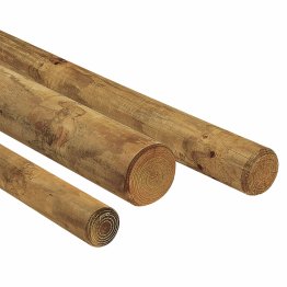 Bois Rond Pin, imprégnation colorée marron, Diam. 140 mm x L. 1 m, Jusqu'en classe d'emploi 4