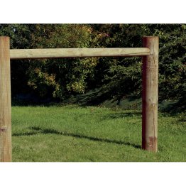 Poteau d'extrémité 1 lisse Bois Domaine Pin, imprégnation colorée marron, Diam. 140 mm x L. 1 m, Jusqu'en classe d'emploi 4