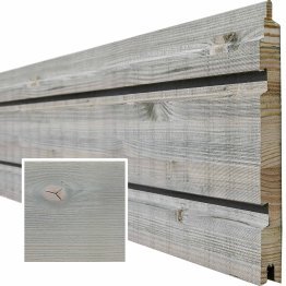 Lame de bardage Bois Legato, Douglas Saturé Gris Nacré, ep. 26 mm x l. 240 mm x L. 4 m, Jusqu'en classe d'emploi 3.1