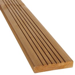 Lame de terrasse Bois Lavezzi, Douglas imprégnation colorée marron, ep. 28 mm x l. 145 mm x L. 4 m, Jusqu'en classe d'emploi 3.2