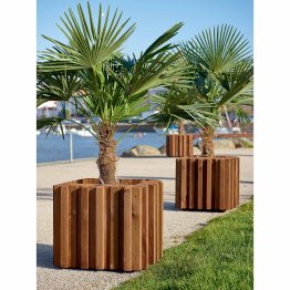 Jardinière Bois carrée Métis Pin, imprégnation colorée marron, L. 580 mm x l. 580 mm x h. 535 mm