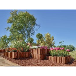 Carré Potager en Bois Métis Pin, imprégnation colorée marron, L. 1,10 m x l. 1,10 m x h. 335 mm
