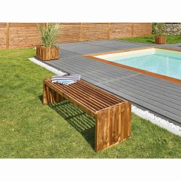 Banc en Bois Métis Pin, imprégnation colorée marron, L. 2,09 m x l. 530 mm x h. 535 mm x ep. 535 mm