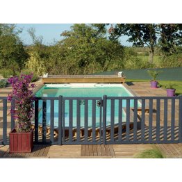 Clôture Bois Donégal Pin, Saturé Gris Anthracite, L. 1,80 m x h. 1,17 m x ep. 46 mm