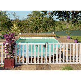 Clôture Bois Donégal Pin, Laqué Blanc, L. 1,80 m x h. 1,17 m x ep. 46 mm