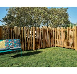 Clôture Bois Papyrus Pin, imprégnation colorée marron, L. 1,80 m x h. 1,50 m x ep. 90 mm