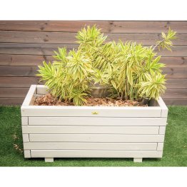 Jardinière Bois rectangulaire Enfilade Pin, Laqué Blanc, L. 1,05 m x l. 470 mm x h. 450 mm