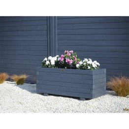 Jardinière Bois rectangulaire Enfilade Pin, Saturé Gris Anthracite, L. 1,05 m x l. 470 mm x h. 450 mm
