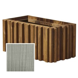 Jardinière Bois rectangulaire Métis Pin, Saturé Gris vieux bois, L. 1,10 m x l. 580 mm x h. 535 mm