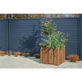 Jardinière Bois Nymphéa Pin, imprégnation colorée marron, L. 750 mm x l. 750 mm x h. 700 mm