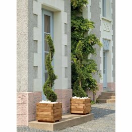 Jardinière Bois carré Enfilade Pin, imprégnation colorée marron, L. 470 mm x l. 470 mm x h. 450 mm