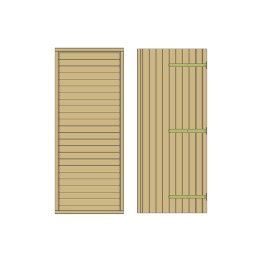 Kit panneau + porte Bois pour Abri à panneaux modulables Pin, imprégnation colorée verte