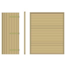 Kit 1 porte + panneau Bois pour Abri à panneaux modulables Pin, imprégnation colorée verte