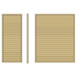 Kit panneau + panneau Bois pour Abri à panneaux modulables Pin, imprégnation colorée verte