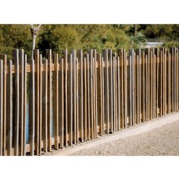 Clôture Bois Tempo Pin, imprégnation colorée marron, L. 2 m x h. 1,45 m x ep. 72 mm