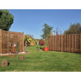 Clôture Bois Montélie Pin, imprégnation colorée marron, L. 1,80 m x h. 1,80 m x ep. 80 mm