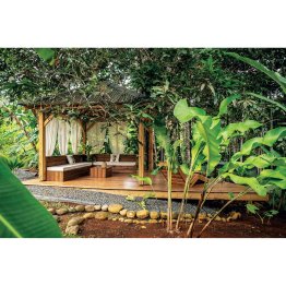 Kiosque en bois carré sans toiture, Pin, imprégnation colorée verte, L. 3 m x l. 3 m x h. 3,50 m