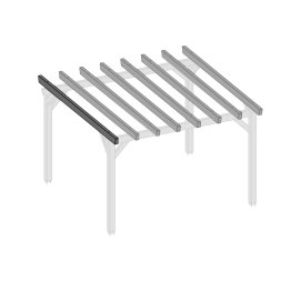 Cavalier Bois Lamellé-collé Albizia Douglas, imprégnation colorée pré-grisée, ep. 80 mm x l. 160 mm x h. 160 mm x L. 4 m