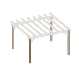 Poteau Bois Lamellé-collé Albizia Douglas, imprégnation colorée marron, ep. 140 mm x l. 140 mm x h. 140 mm x L. 2,31 m