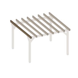 Cavalier Bois Lamellé-collé Albizia Douglas, imprégnation colorée marron, ep. 80 mm x l. 160 mm x h. 160 mm x L. 4 m