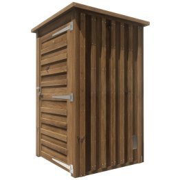 Abri de jardin Bois 1,20 m², Oursou Pin, imprégnation colorée marron, L. 1,37 m x l. 1,37 m x h. 2,06 m