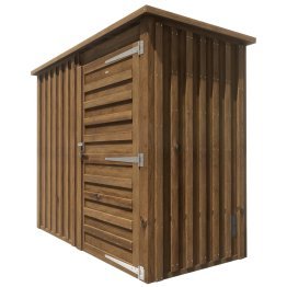 Abri de jardin Bois 2,30 m², Bergonce Pin, imprégnation colorée marron, L. 2,46 m x l. 1,37 m x h. 2,06 m