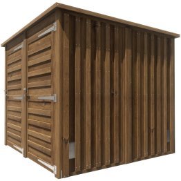 Abri de jardin Bois 4,60 m², Onesse Pin, imprégnation colorée marron, L. 2,46 m x l. 2,46 m x h. 2,06 m