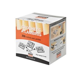 Clips pour lambris bois Acier Galvanisé, h. 25 mm x l. 25 mm x ep. 4 mm (Boite de 250 clips)