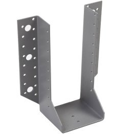 Sabot à ailes extérieures Acier Galvanisé thermolaqué Gris Givré, L. 84 mm x l. 90 mm x h. 205 mm x ep. 2 mm