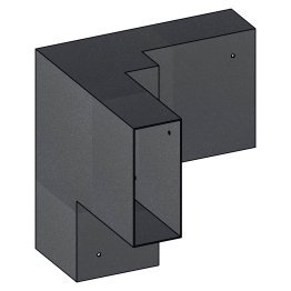 Connecteur 140 d'angle Acier Galvanisé thermolaqué Gris Givré, 140 x 80 x 200 mm, ep. 2 mm